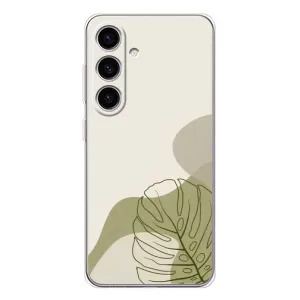 Силконовий чохол з принтом в квітах на Samsung Galaxy S26 (Зелена монстера дизайн)