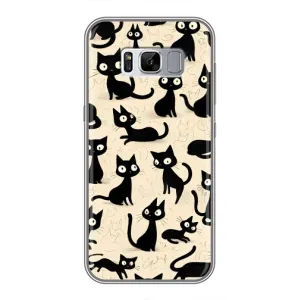 Чехол с рисунком кот на Samsung Galaxy S8 Plus, G955 (Черные коты)