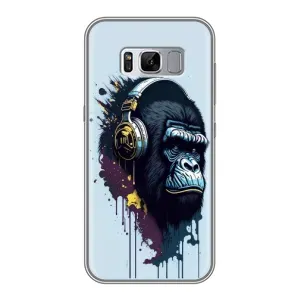 Чехол с Обезьянами Samsung Galaxy S8 Plus, G955 - (AlphaPrint) (Горилла в наушниках)