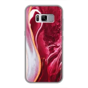 Чохол для Самсунг Галаксі S8 Плюс G955 - з принтом (Дизайнерські) (AlphaPrint) (Мрамор червоний)