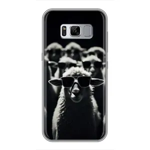 Чехол с принтом стильные животные для Самсунг Галакси С8 Плюс G955 (Овечка в очках)