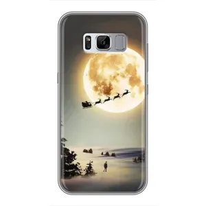 Новорічні, Святкові Чохли для Samsung Galaxy S8 Plus, G955 - 2024 год (Санта на місяці)