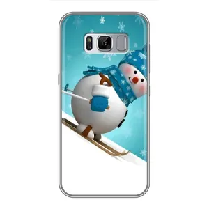 Новорічні Чохли для Самсунг Галаксі S8 Плюс G955 (VPrint) (Сніговик на лижах)