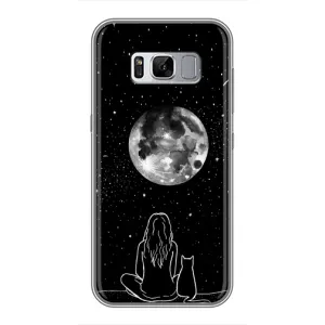 Чехол с рисунком кот на Samsung Galaxy S8, G950 (Девушка с котом)
