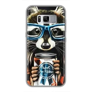 Чехол с принтом для Самсунг Гелекси С8, Ж950 - (Прикольные) (AlphaPrint) (Енот с банкой)