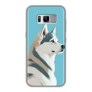 Чехол с Хаски для Samsung Galaxy S8, G950 - (AlphaPrint) (Хаски арт)