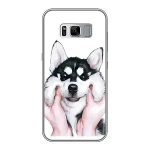 Чехол с Хаски для Samsung Galaxy S8, G950 - (AlphaPrint) (Хаски улыбака)