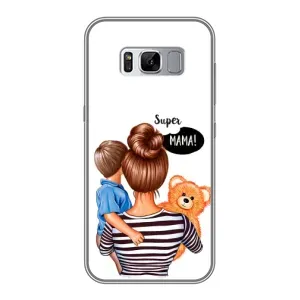 Чехол с печатью для Samsung Galaxy S8, G950 - (Мама с ребенком) (AlphaPrint) (Мама с сыном)