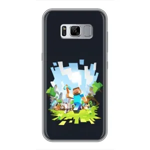 Чехол Майнкрафт на Samsung Galaxy S8, G950 (AlphaPrint) Minecraft (персонажи Minecraft)