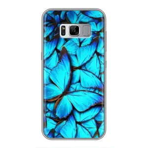 Чехол с принтом для Самсунг Гелекси С8, Ж950 - (Прикольные) (AlphaPrint) (Синие бабочки)