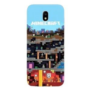 Чехол Майнкрафт на Samsung Galaxy J5 2017, (J530F европейская версия) (AlphaPrint) Minecraft (фон Minecraft)