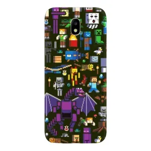 Чехол Майнкрафт на Samsung Galaxy J5 2017, (J530F европейская версия) (AlphaPrint) Minecraft (Коллаж Майнкрафт)