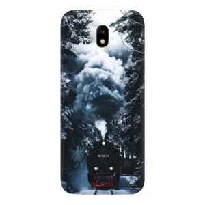 Новогодние, Праздничные Чехлы для Samsung Galaxy J5 2017, (J530F европейская версия) - 2024 год (Зимний поезд)
