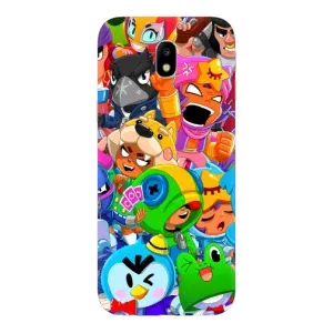 Чехол для Samsung Galaxy J7 2017 (J730F европейская версия) Бравл Старс (VPrint) (герои Бравл Старс)
