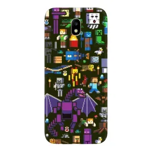Чохол Майнкрафт на Samsung Galaxy J7 2017 (J730F европейская версия) (AlphaPrint) Minecraft (Колаж Майнкрафт)