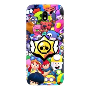 Чехол для Samsung Galaxy J7 2017 (J730F европейская версия) Бравл Старс (VPrint) (Лого Brawl Stars)