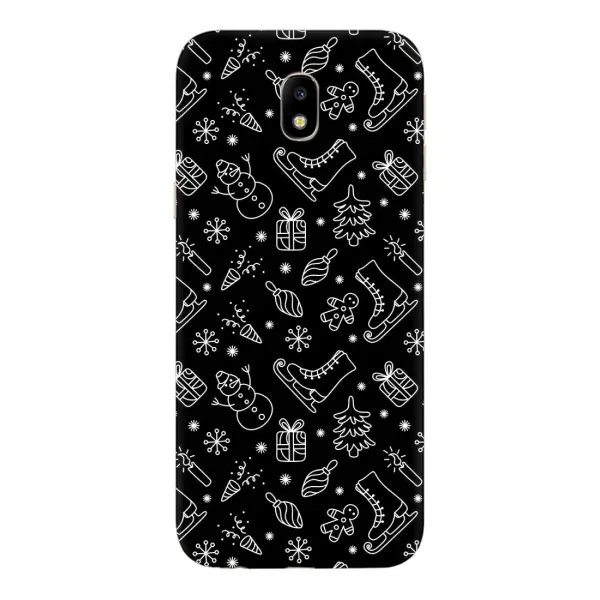 Чехол с принтом «Новогодний фон» для Samsung Galaxy J7 2017 (J730F EU)