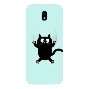 Чохол з принтом для Samsung Galaxy J7 2017 (J730F европейская версия) (AlphaPrint) Модні коти (Падаючий кіт)
