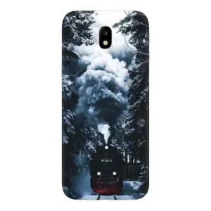 Новорічні, Святкові Чохли для Samsung Galaxy J7 2017 (J730F европейская версия) - 2024 год (Зимовий потяг)