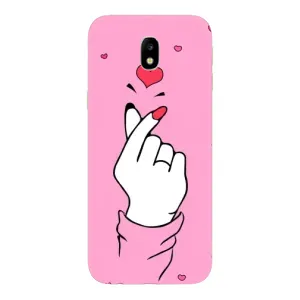 Чохол з принтом для Samsung Galaxy J7 2017 (J730F европейская версия) (AlphaPrint - Знак сердечка) (Знак Love)