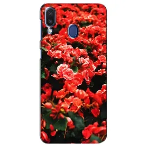 Чохли з квітами для Samsung Galaxy M20 (M205) (VPrint) (Квіти червоні)