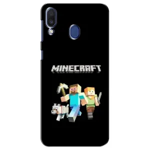 Чехол Майнкрафт на Samsung Galaxy M20 (M205) (AlphaPrint) Minecraft (герои Minecraft)