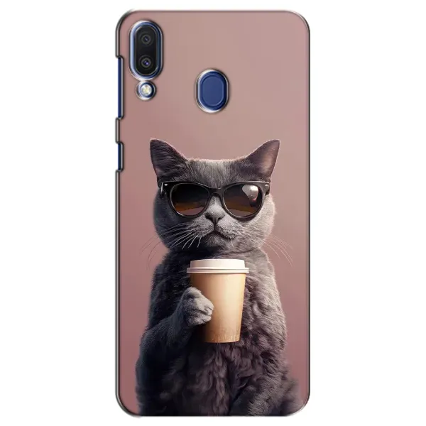 Чохол з принтом «Кіт з кавою» для Samsung Galaxy M20 (M205)