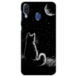Чохол з принтом для Samsung Galaxy M20 (M205) (AlphaPrint) Модні коти (Котик і місяць)