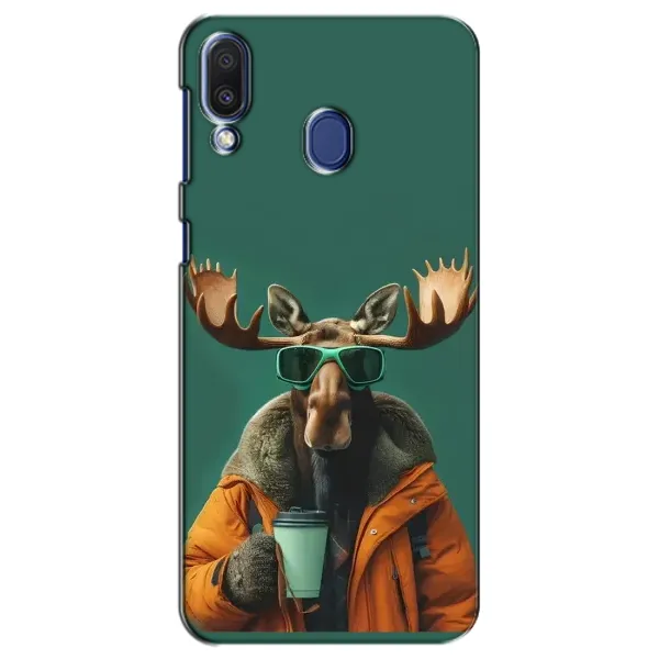Чохол з принтом «Лось з кавою» для Samsung Galaxy M20 (M205)