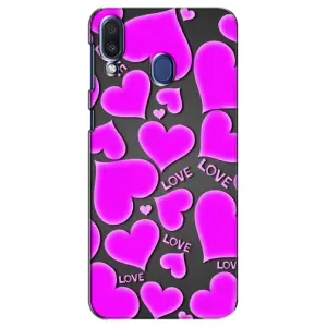 Чехлы для любимой на Самсунг М20 (VPrint) (Pink hearts)