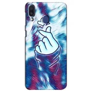 Чохол з принтом для Samsung Galaxy M20 (M205) (AlphaPrint - Знак сердечка) (Радужне серце)