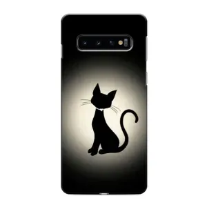 Чехол с принтом для Samsung Galaxy S10e (AlphaPrint) Модные коты (Силуэт котика)