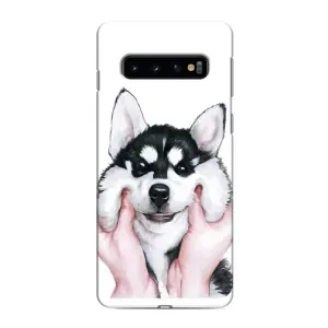 Чохол з Хаскі Samsung s10 Plus - (AlphaPrint) (Хаскі улибака)
