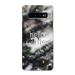 Новогодние, Праздничные Чехлы для Samsung Galaxy s10 Plus - 2024 год (Hello winter)