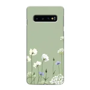 Чохол з квітковим принтом на Самсунґ Ґелексі S10 Плюс (Квіти на зеленому)