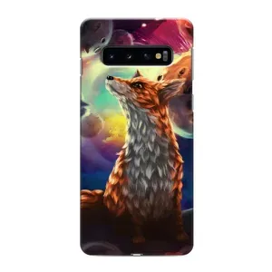 Чехлы с картинкой Лисички для Samsung Galaxy s10 Plus (VPrint) (Лисица в космосе)