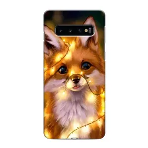Чехлы с картинкой Лисички для Samsung Galaxy s10 Plus (VPrint) (Лисичка в гирляндах)