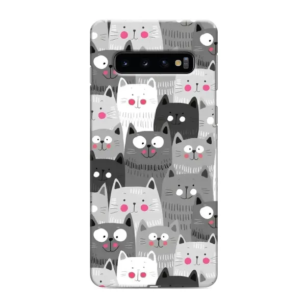 Чохол з принтом «Мальовані котики» для Samsung Galaxy s10 Plus
