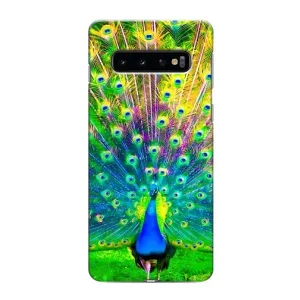 Чехол с птицами на Samsung Galaxy s10 Plus (VPrint) (Яркий Павлин)