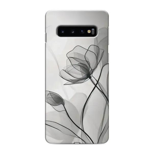 Чехол с принтом «Черные цветы» для Samsung Galaxy S10