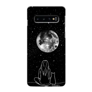 Чохол з малюнком кіт на Samsung Galaxy S10 (Дівчина з котом)