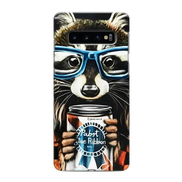 Чехол с принтом «Енот с банкой» для Samsung Galaxy S10