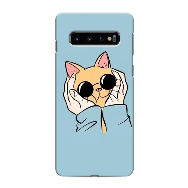 Чехол с принтом «Котик в очках» для Samsung Galaxy S10
