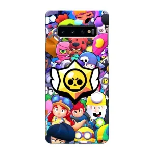 Чехол для Samsung Galaxy S10 Бравл Старс (VPrint) (Лого Brawl Stars)