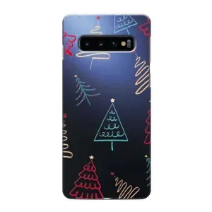Зимні Чохли для Самсунґ Ґелексі S10 - прозорий фон (Різдвяні ялинки)