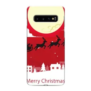 Різдвяні Чохли для Samsung Galaxy S10 (VPrint) (Санта з оленями)