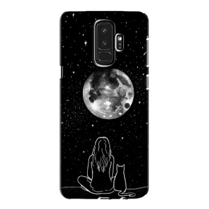 Чехол с рисунком кот на Samsung Galaxy S9 Plus G965 (Девушка с котом)