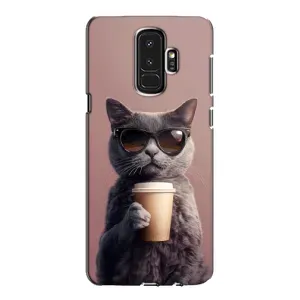 Чехол с принтом «Кот с кофе» для Samsung Galaxy S9 Plus (G965)