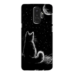Чехол с принтом для Samsung Galaxy S9 Plus G965 (AlphaPrint) Модные коты (Котик и луна)