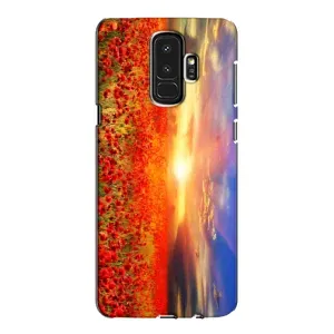Чехол с картинкой (Стильные) для Самсунг Галакси S9 Плюс - (AlphaPrint) (Поле тюльпанов)